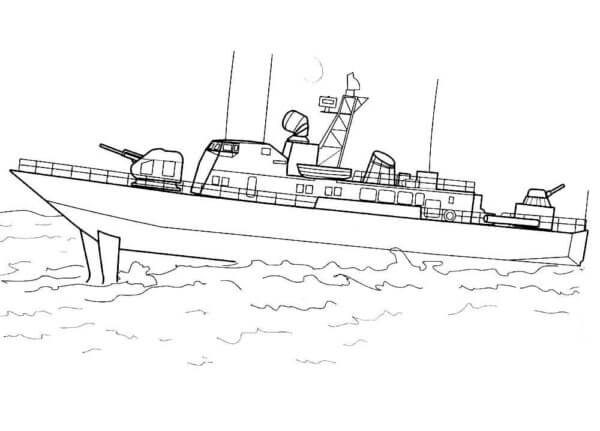 O Barcă Militară Specială Pentru Găsirea Inamicilor Tegninger til Farvelægning