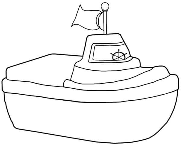 O Barcă Minusculă Cu Volan Tegninger til Farvelægning