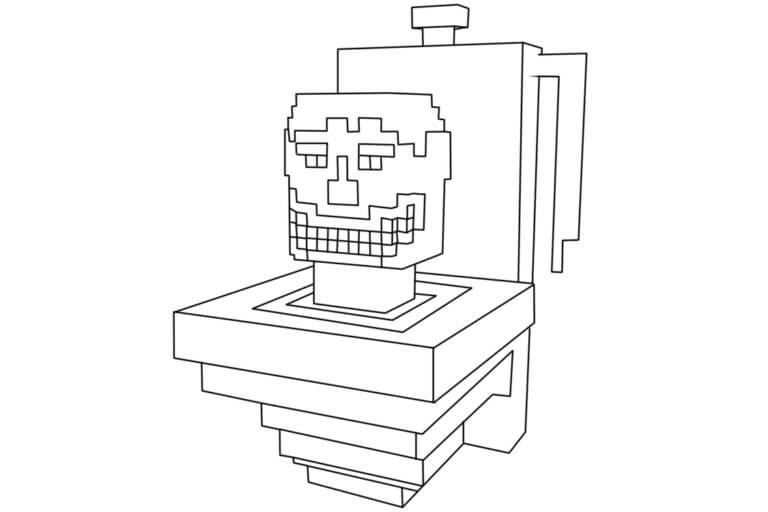 Minecraft Skibidi Toilet Tegninger til Farvelægning