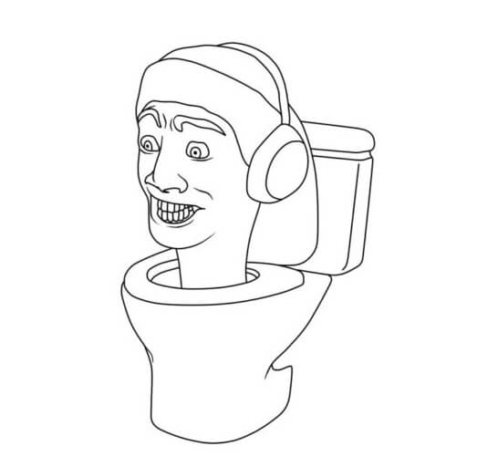 Skibidi Toilet Lytte Til Musik Tegninger til Farvelægning