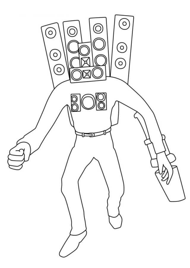 Titan Speakerman På Farten Tegninger til Farvelægning