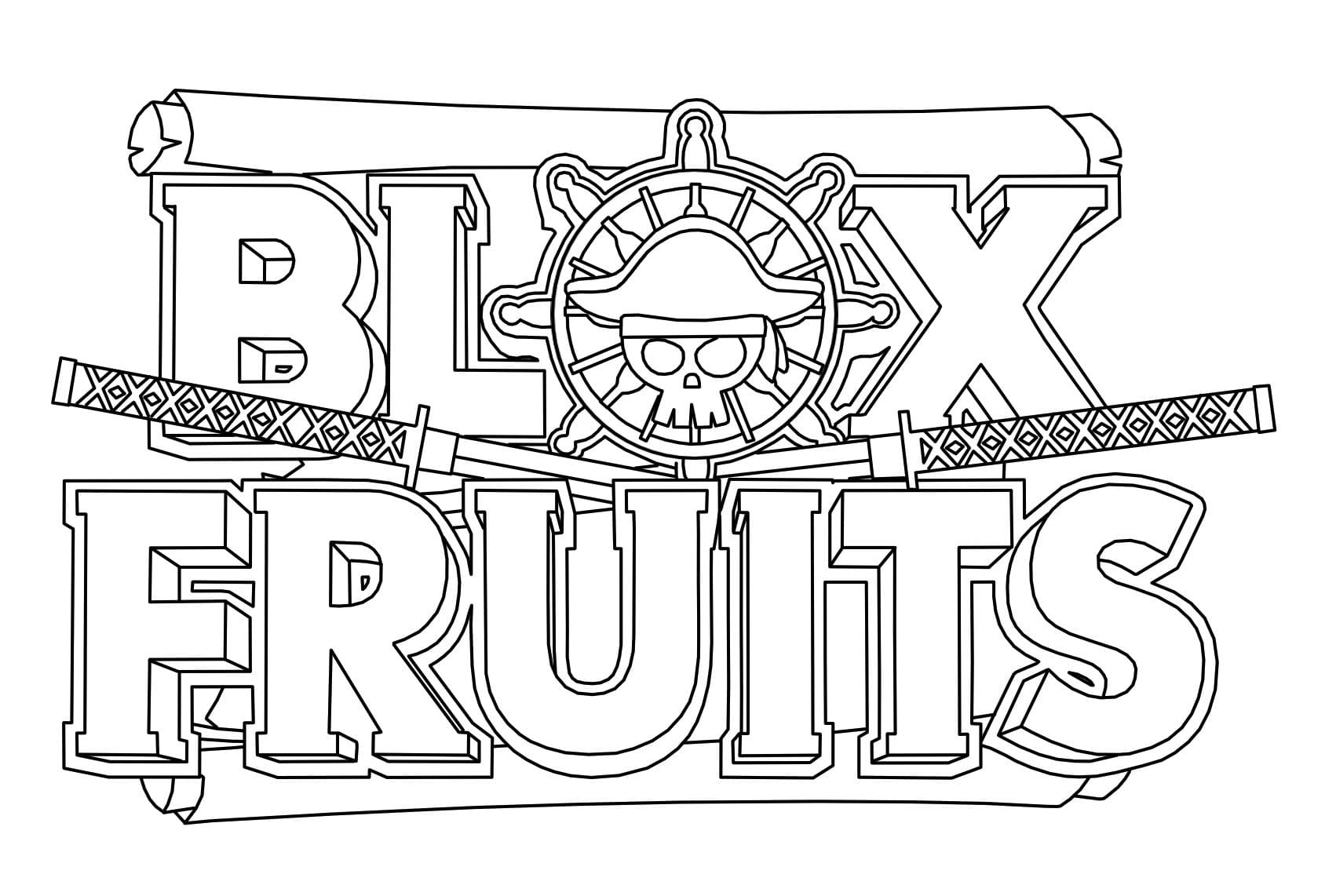 Blox Fruits-Logoet Tegninger til Farvelægning