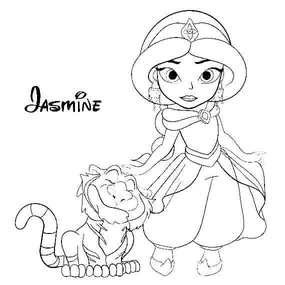 Chibi Jasmine Tegninger til Farvelægning