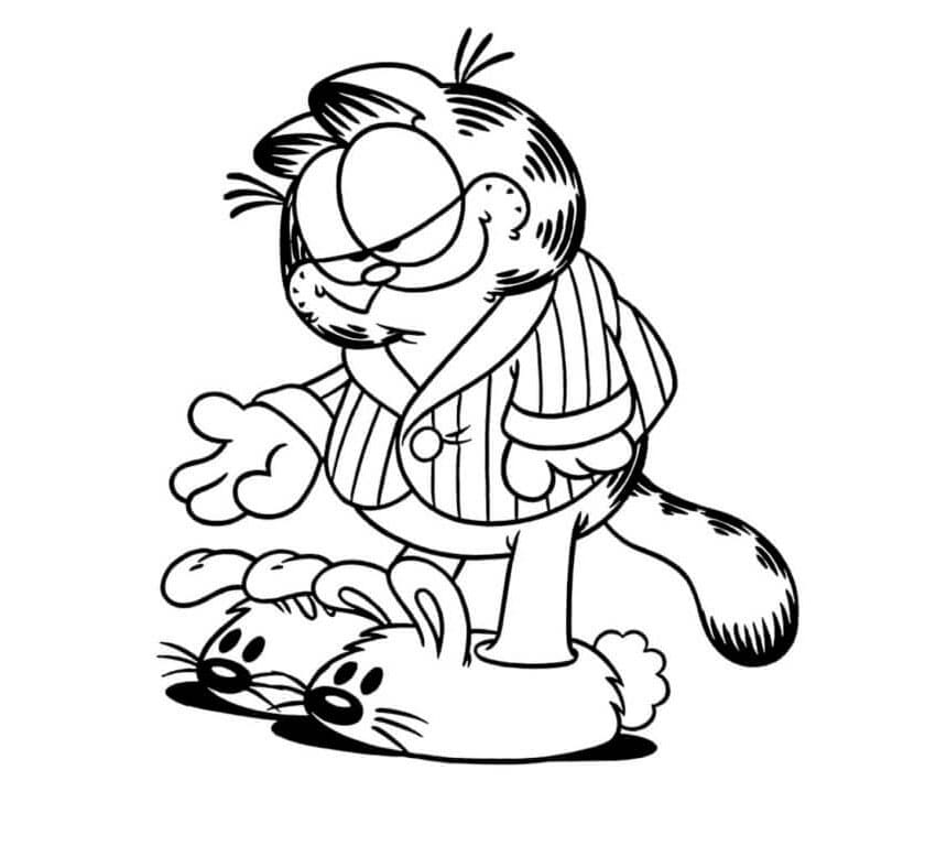 Garfield In bunny hjemmesko Tegninger til Farvelægning