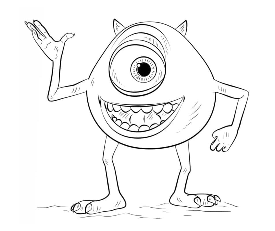 Mike Wazowski i monsters inc Tegninger til Farvelægning