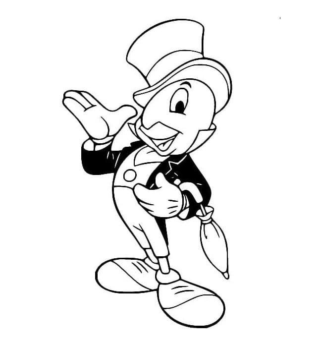 Pinocchio Jiminy Cricket Tegninger til Farvelægning