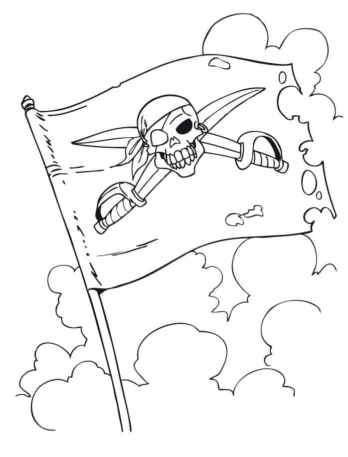 Et piratflag Tegninger til Farvelægning