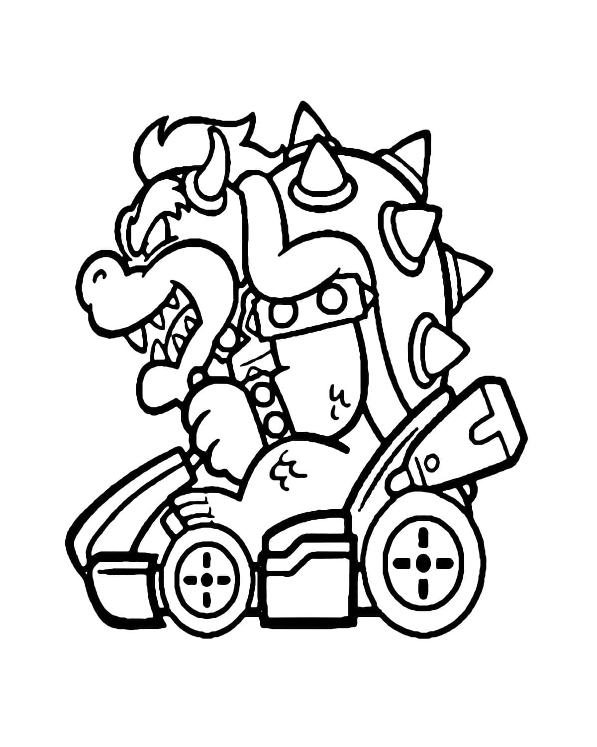 Mario Kart Bowser Tegninger til Farvelægning