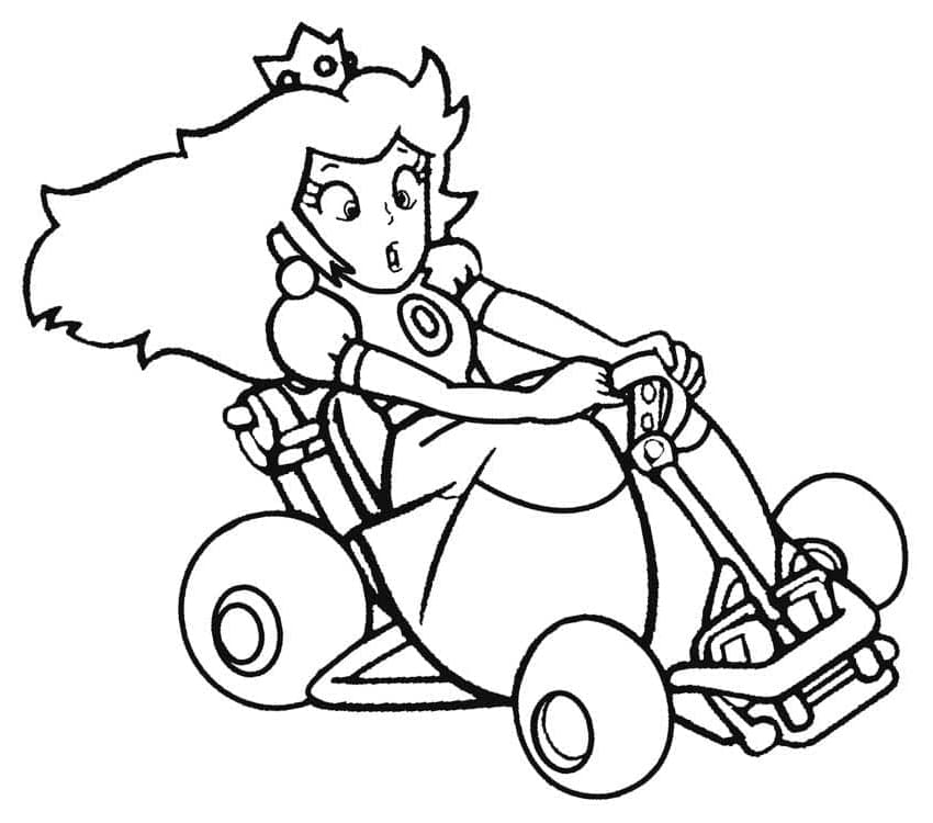 Mario Kart prinsesse Peach Tegninger til Farvelægning