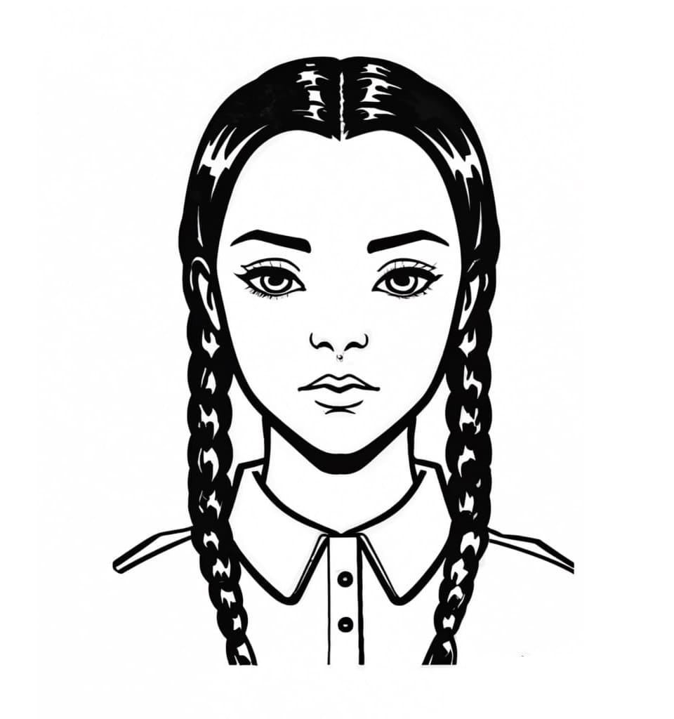 Billede af Wednesday Addams Tegninger til Farvelægning