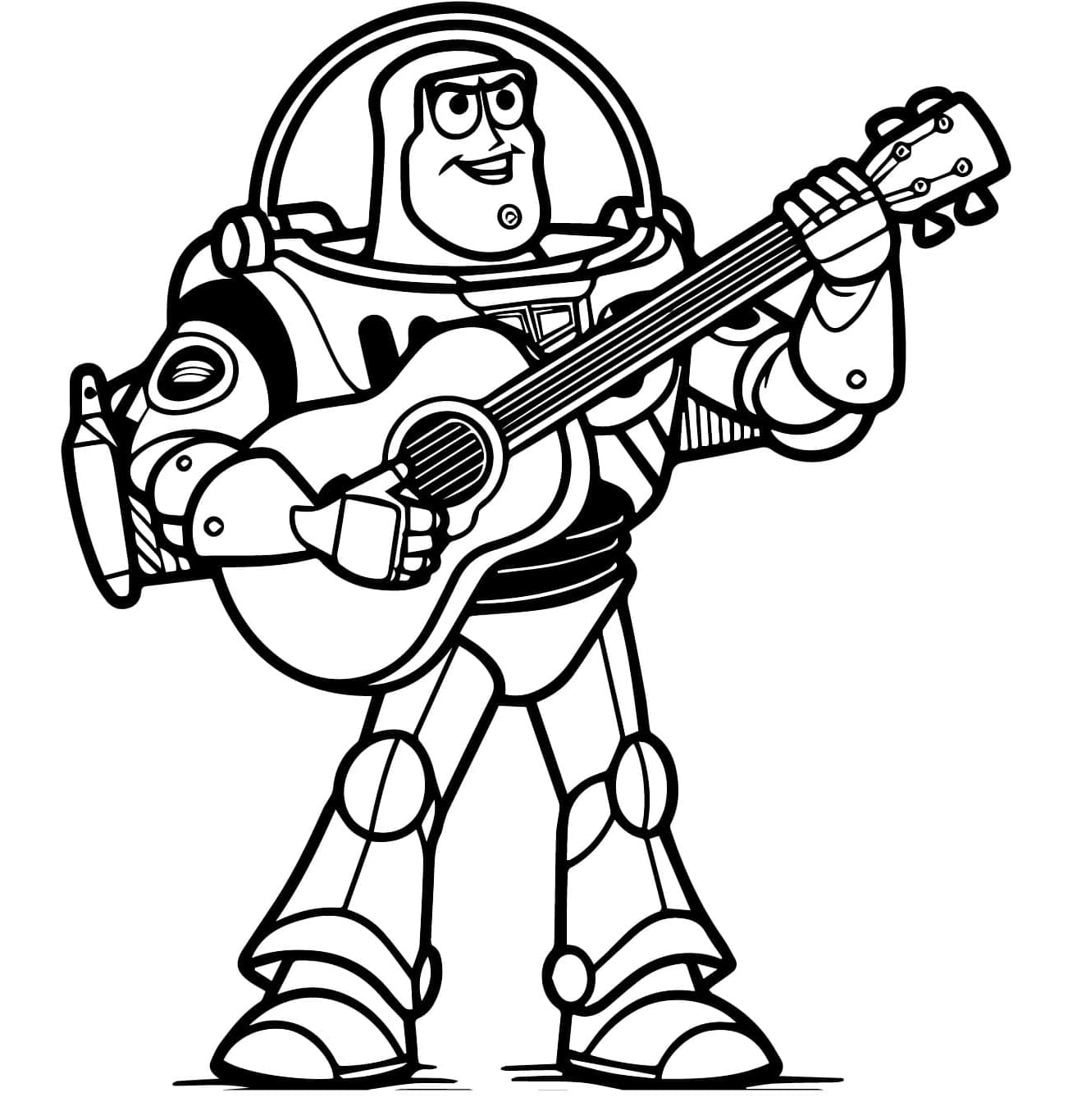 Buzz Lightyear spiller guitar Tegninger til Farvelægning