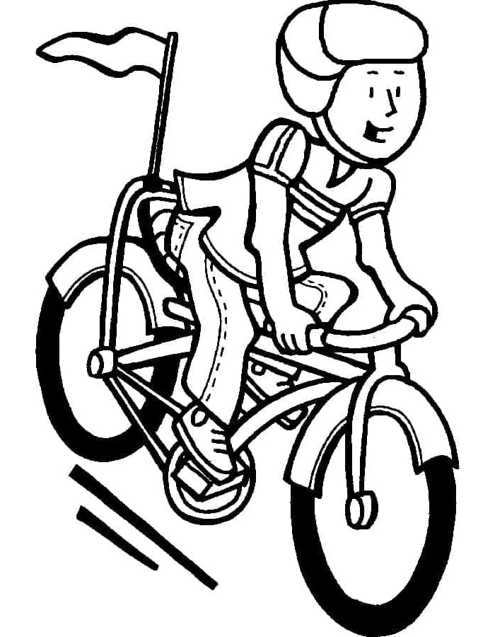 Dreng på cykel Tegninger til Farvelægning