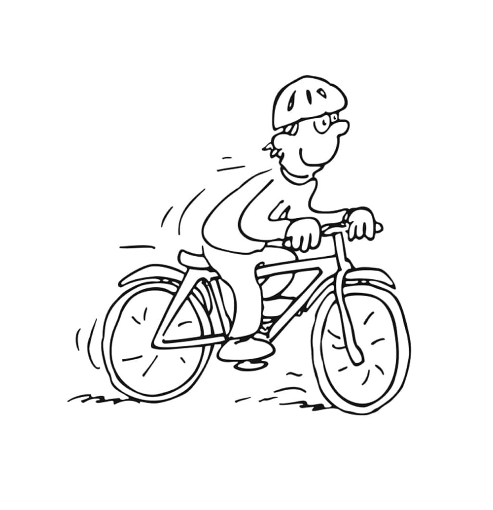 Glad dreng kører på cykel Tegninger til Farvelægning