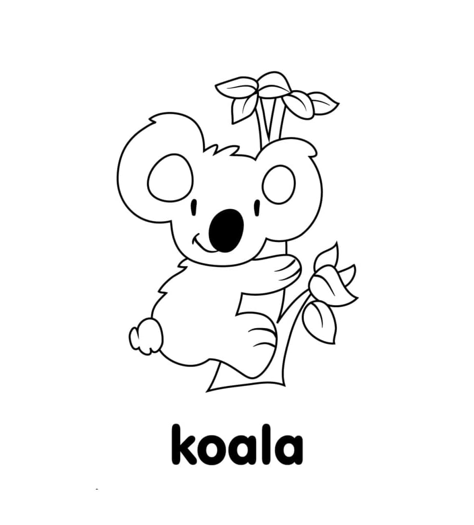 Glad koala Tegninger til Farvelægning