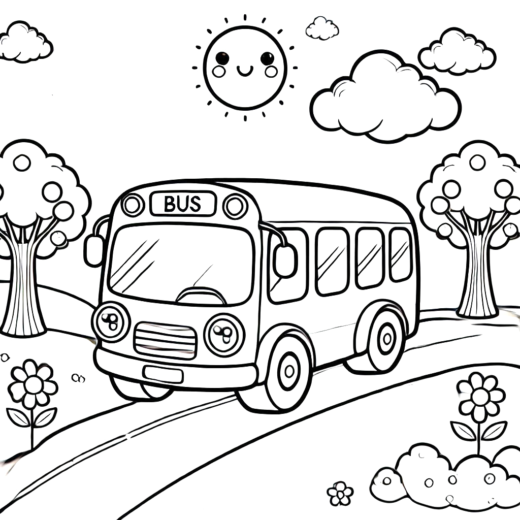 GlobusLinjen Bus Tegninger til Farvelægning