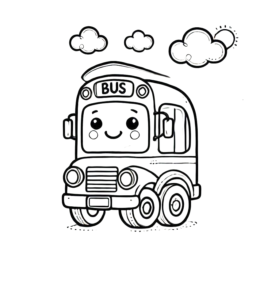 HjuleVognen Bus Tegninger til Farvelægning