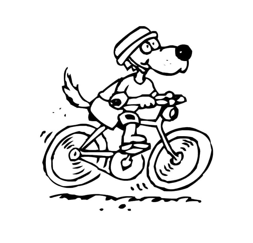 Hunden kører på cykel Tegninger til Farvelægning