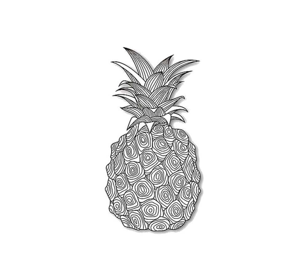 Interessant ananas Tegninger til Farvelægning