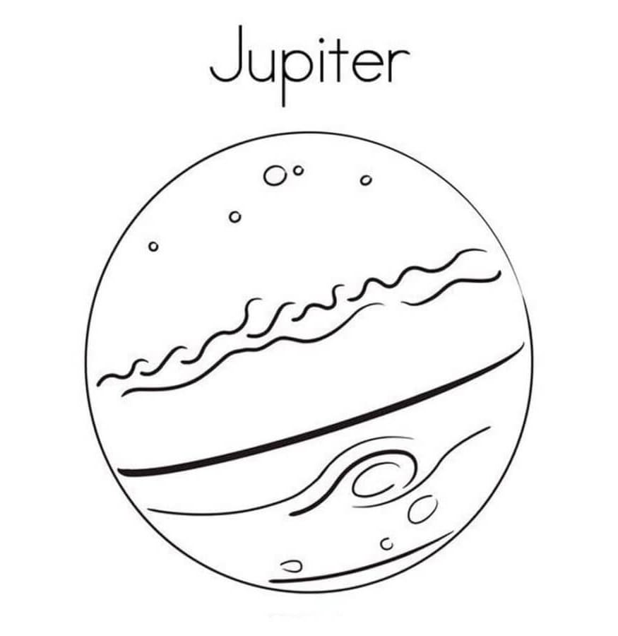 Jupiter er den femte planet fra solen Tegninger til Farvelægning