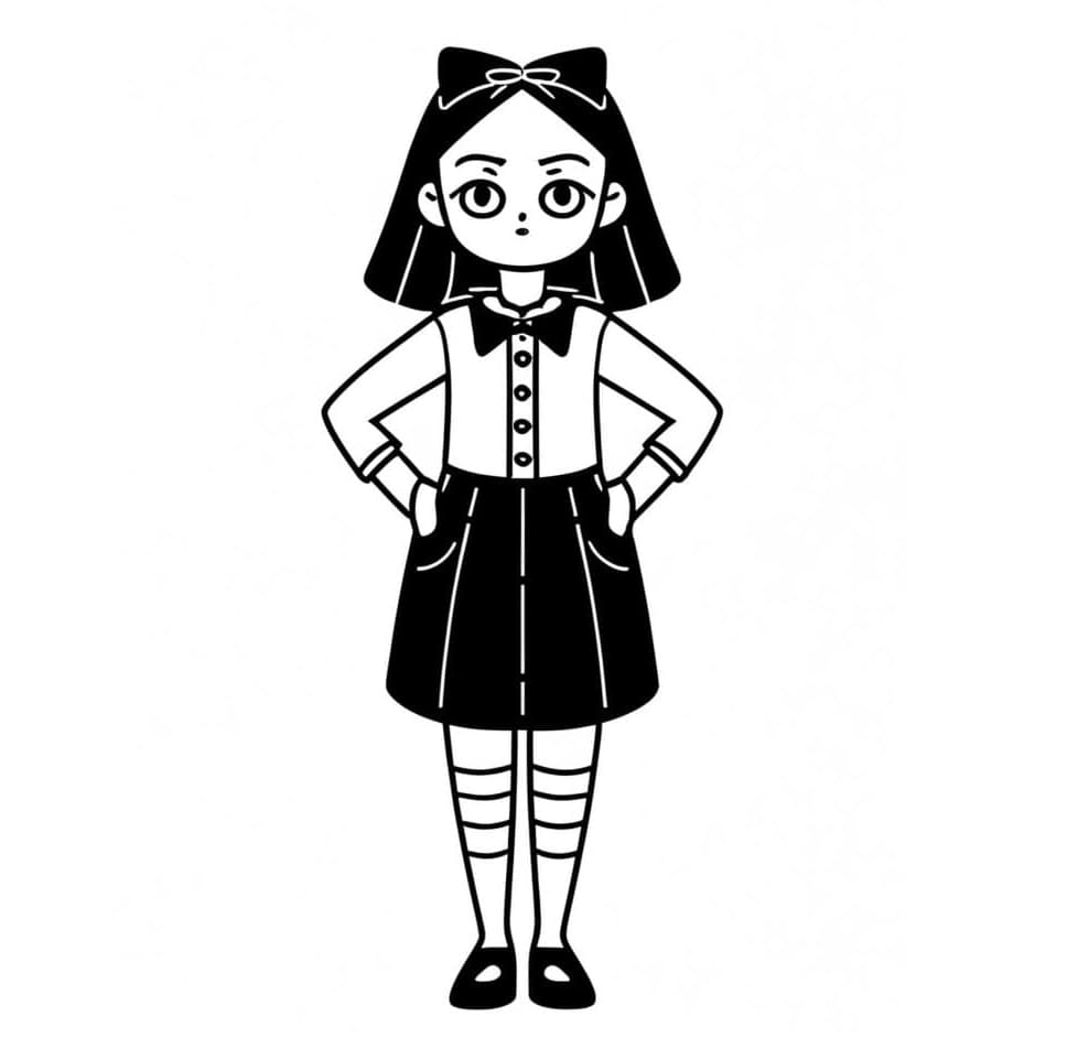 Lille Wednesday Addams Tegninger til Farvelægning