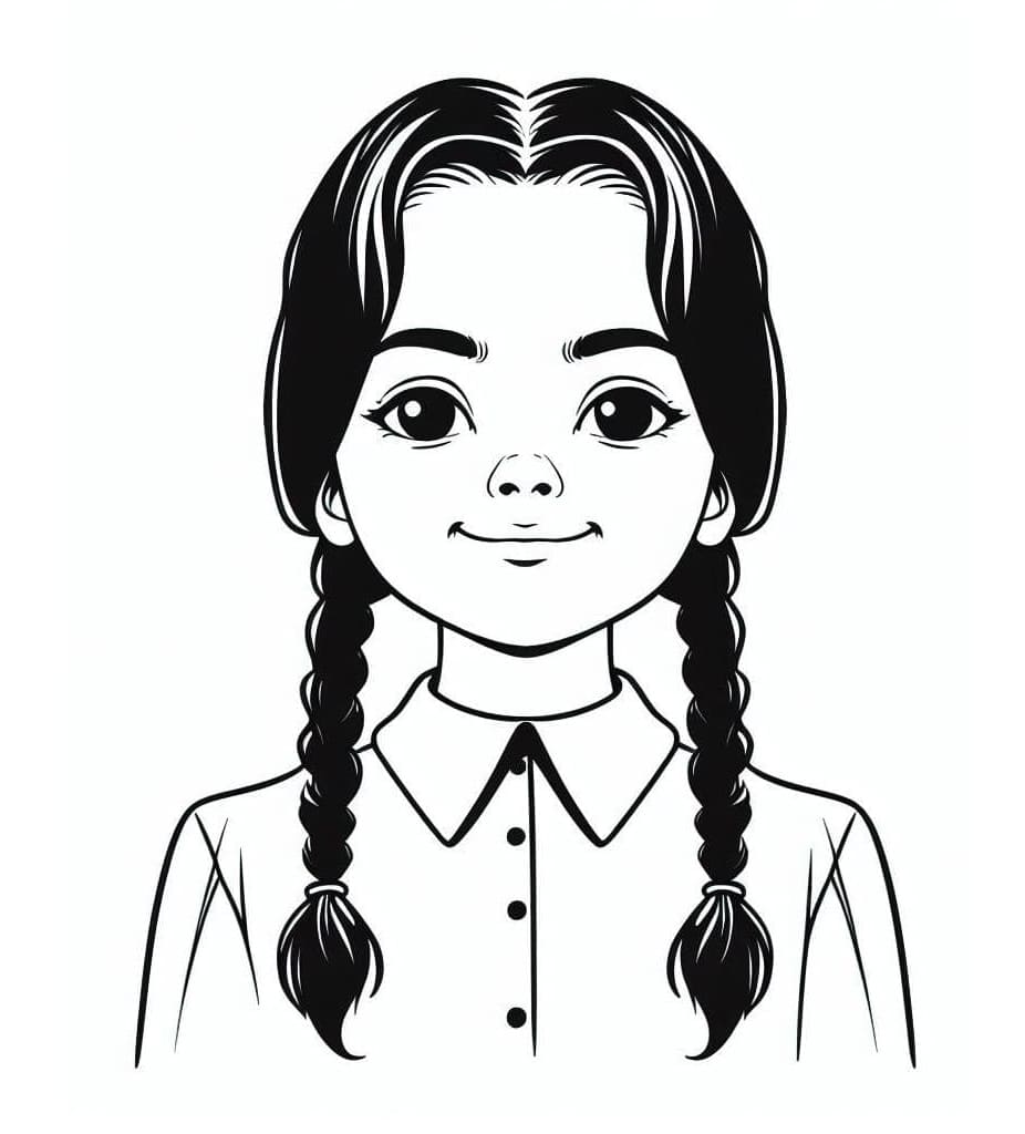 Meget sød Wednesday Addams Tegninger til Farvelægning