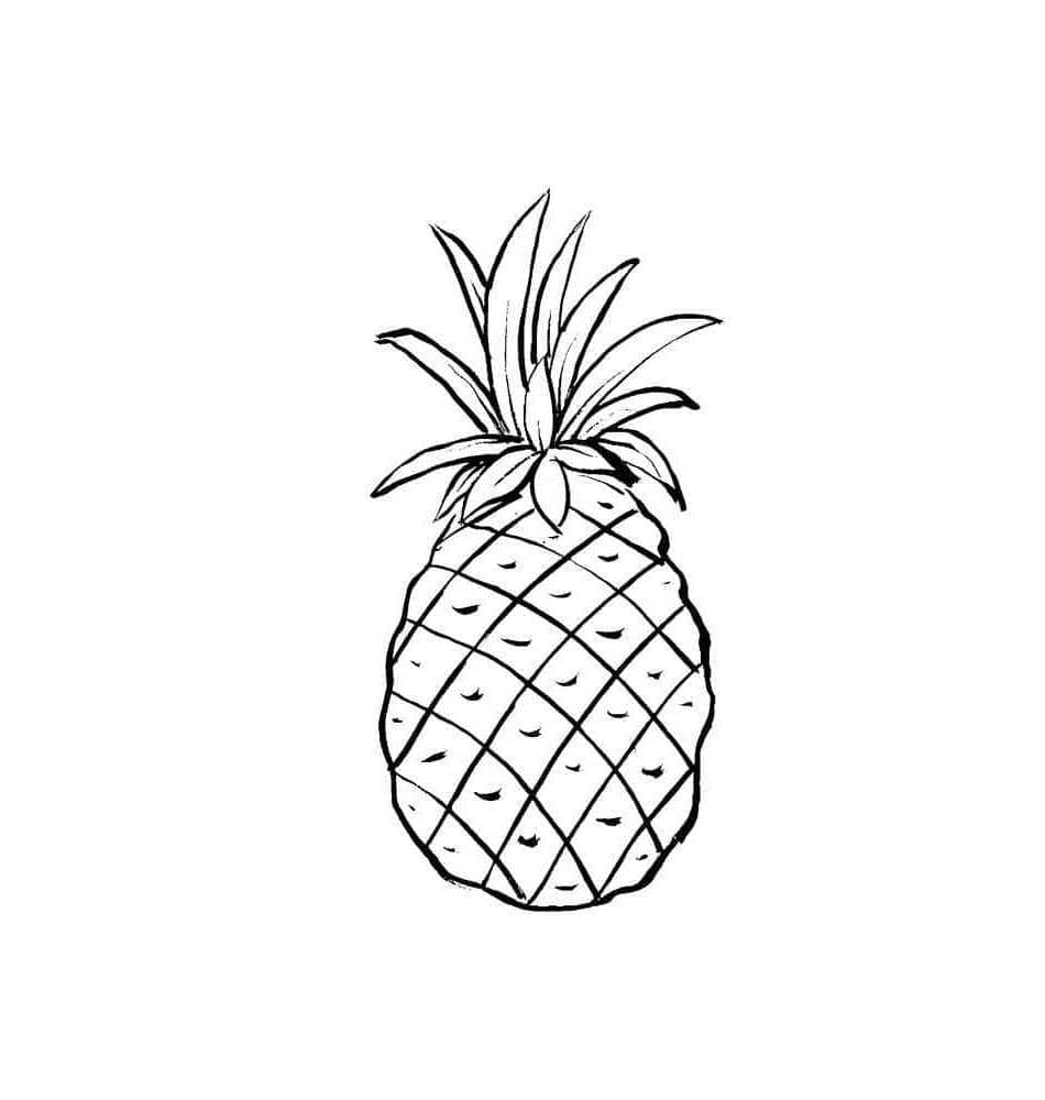 Printbar ananas frugt Tegninger til Farvelægning