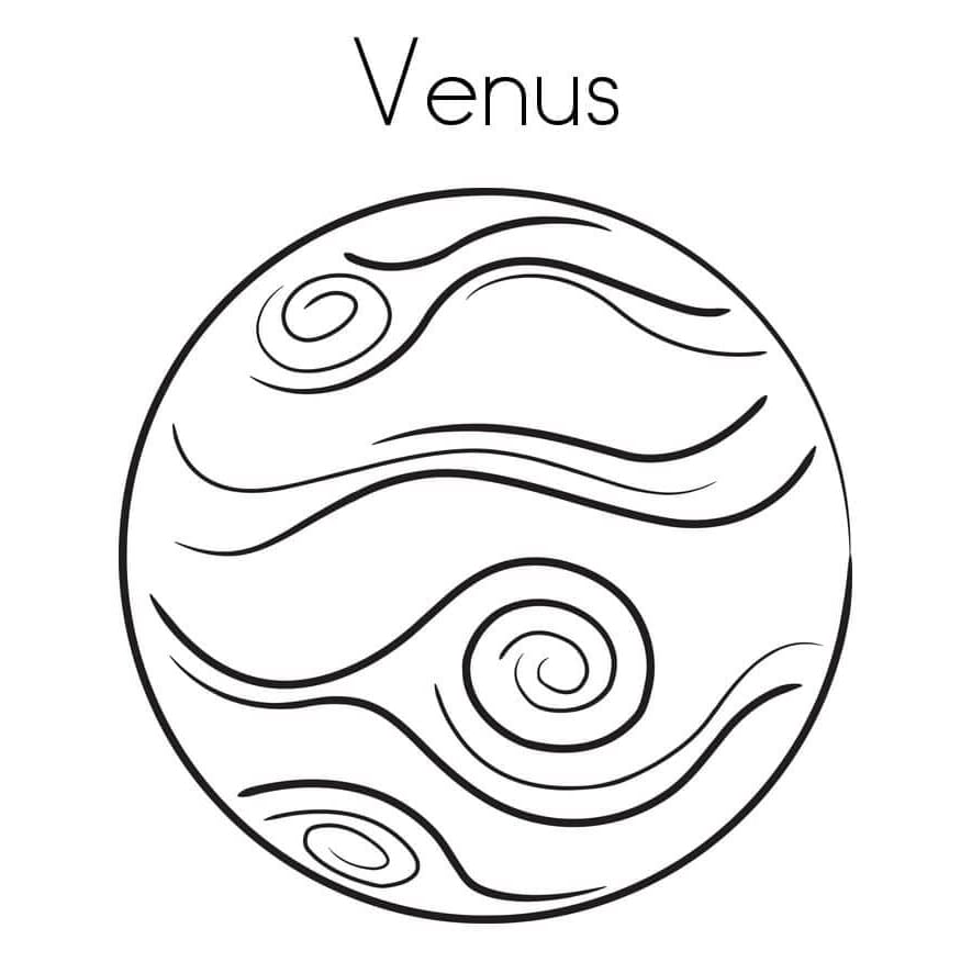 Venus er den sjettestørste planet i solsystemet Tegninger til Farvelægning