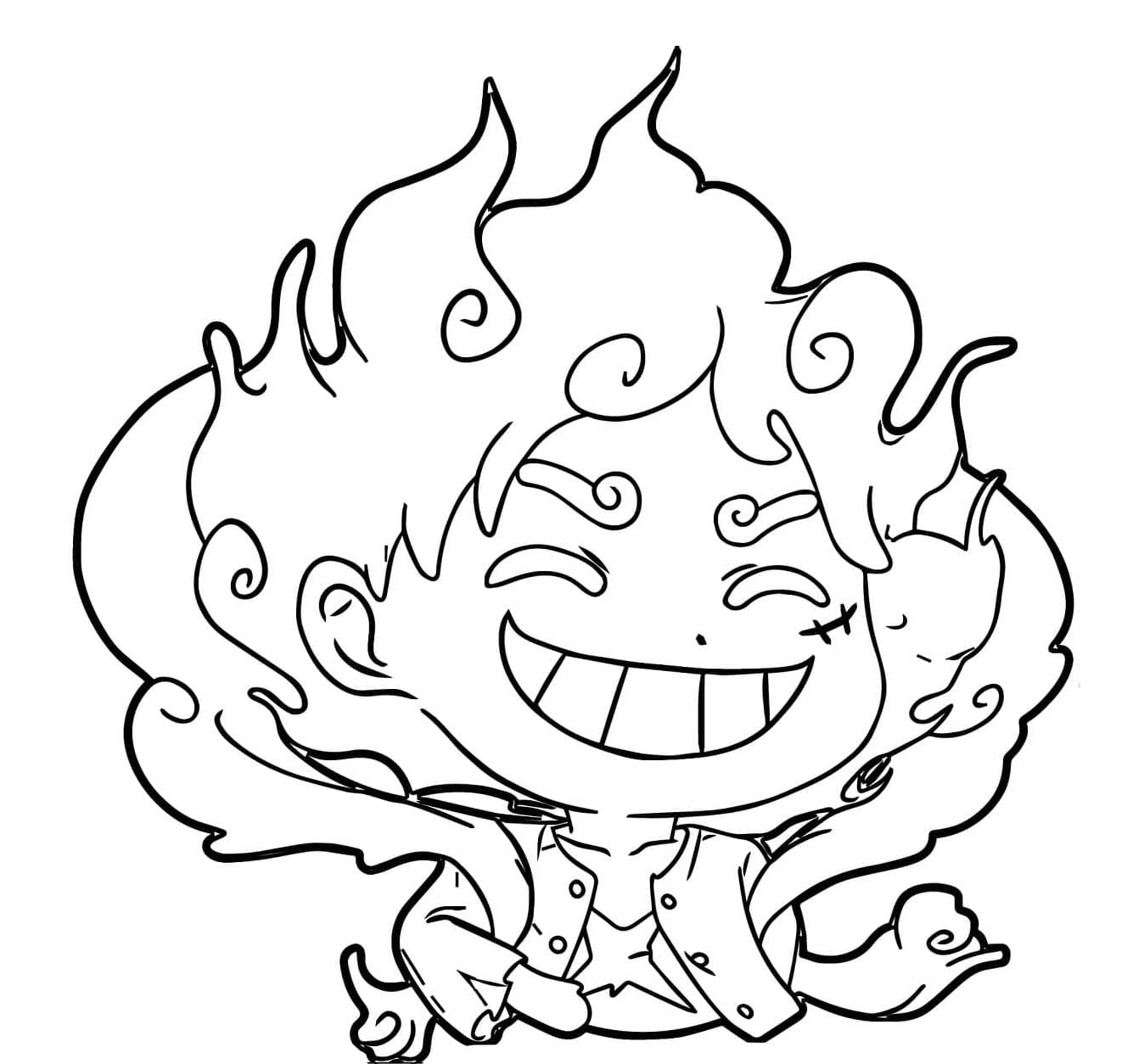 Chibi Luffy Gear 5 Tegninger til Farvelægning