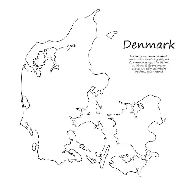 Danmarkskort til at udskrive Tegninger til Farvelægning