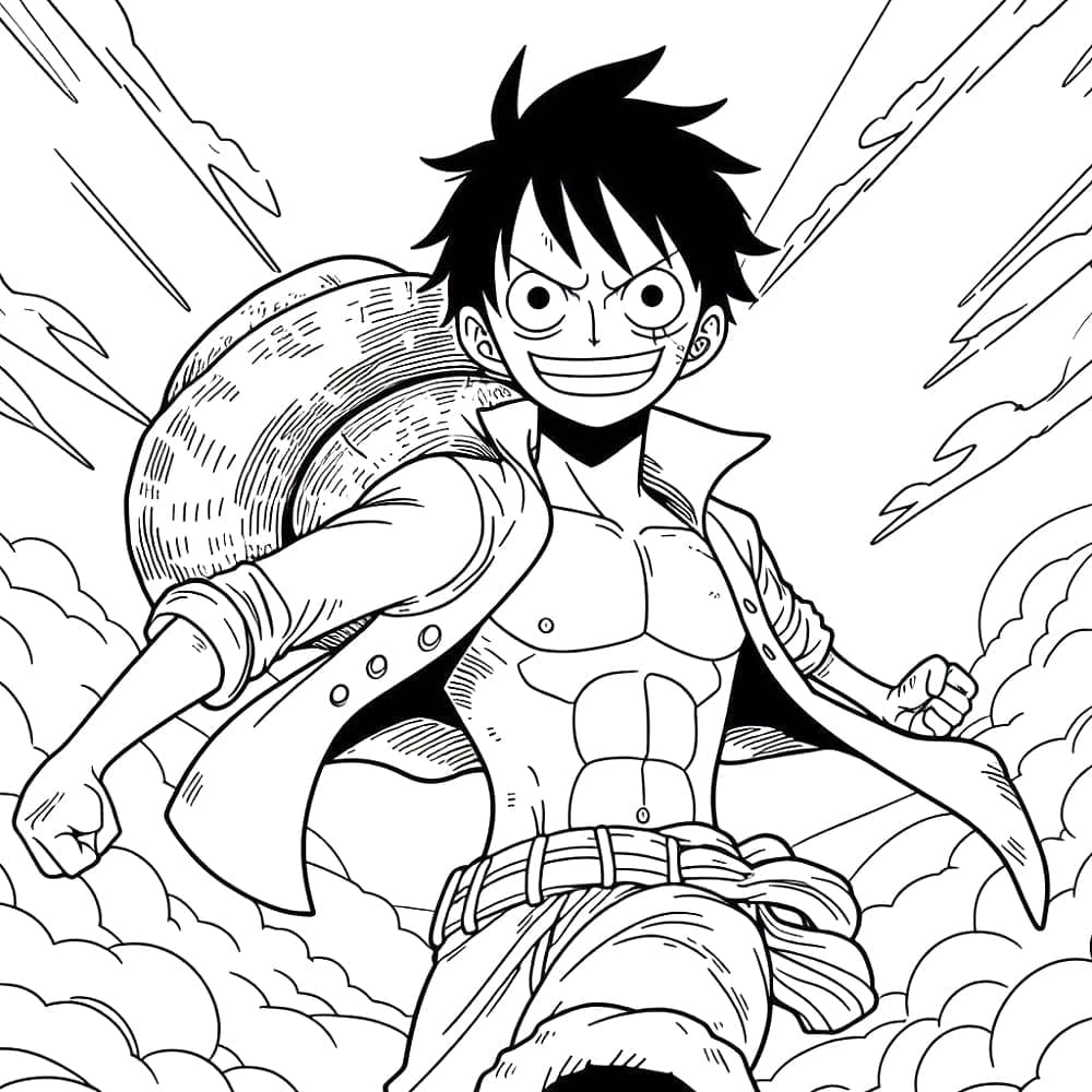 Fantastisk Luffy gratis Tegninger til Farvelægning