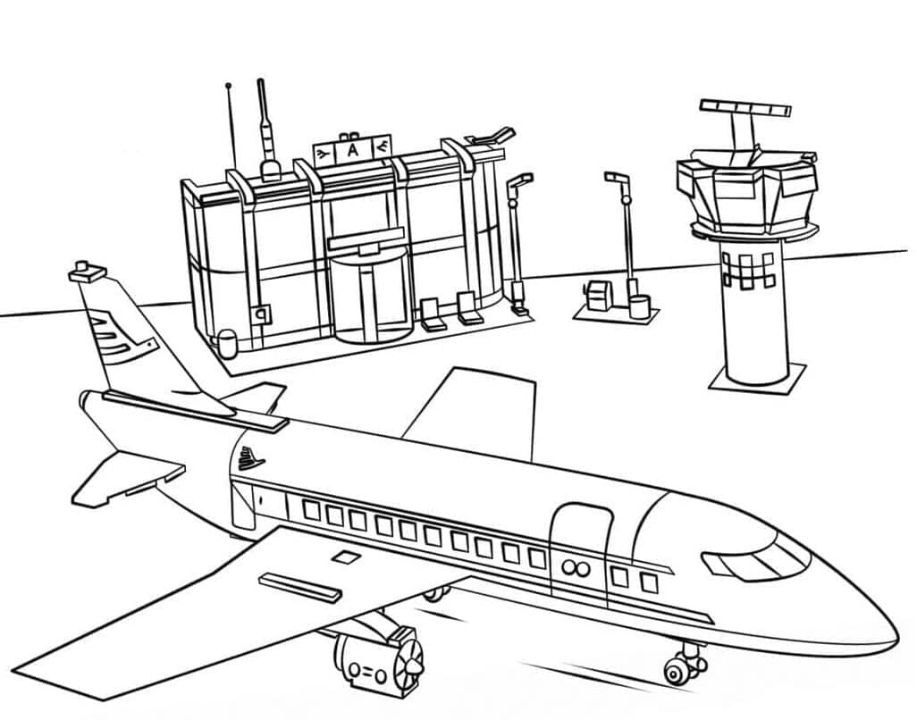 Lego City flyvemaskine Tegninger til Farvelægning