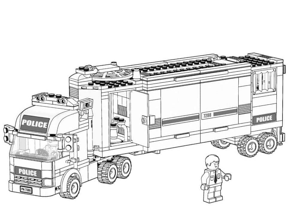Lego City Lastbil Tegninger til Farvelægning