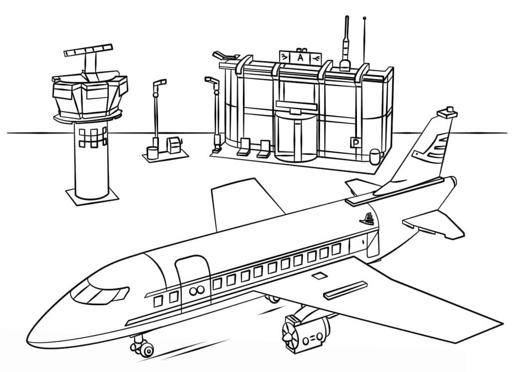Lego City Lufthavn gratis Tegninger til Farvelægning