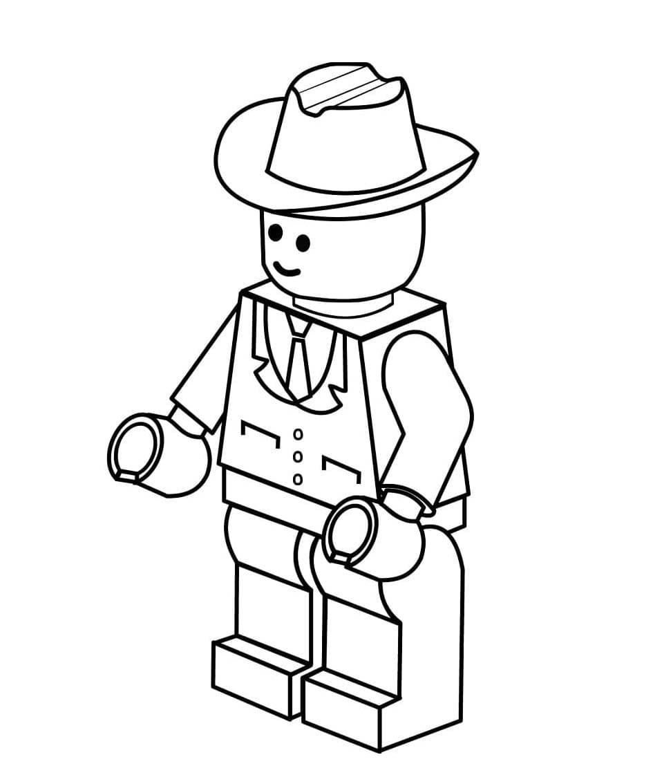 Lego Cowboy gratis Tegninger til Farvelægning