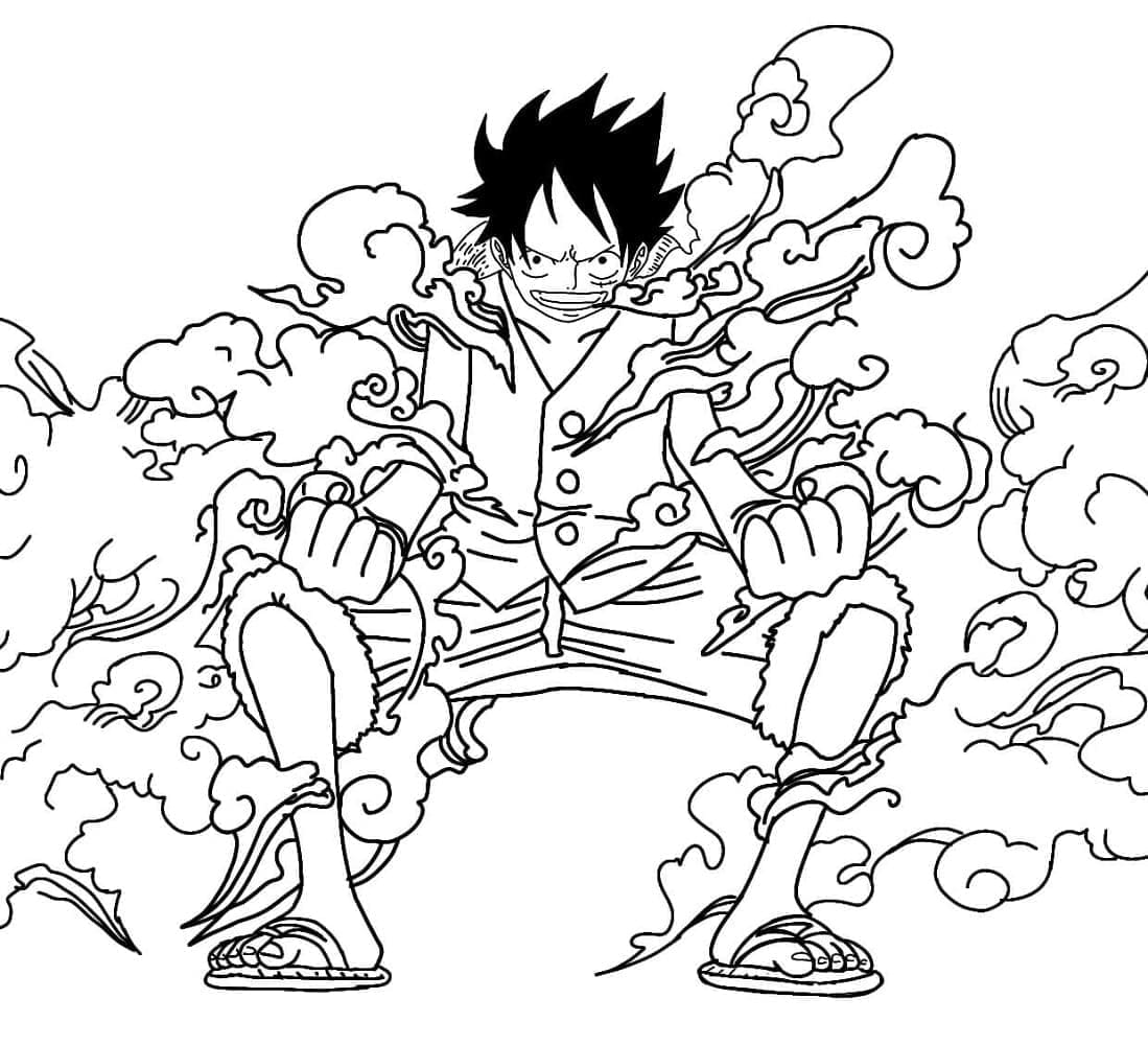 Luffy Gear 2 One Piece Tegninger til Farvelægning