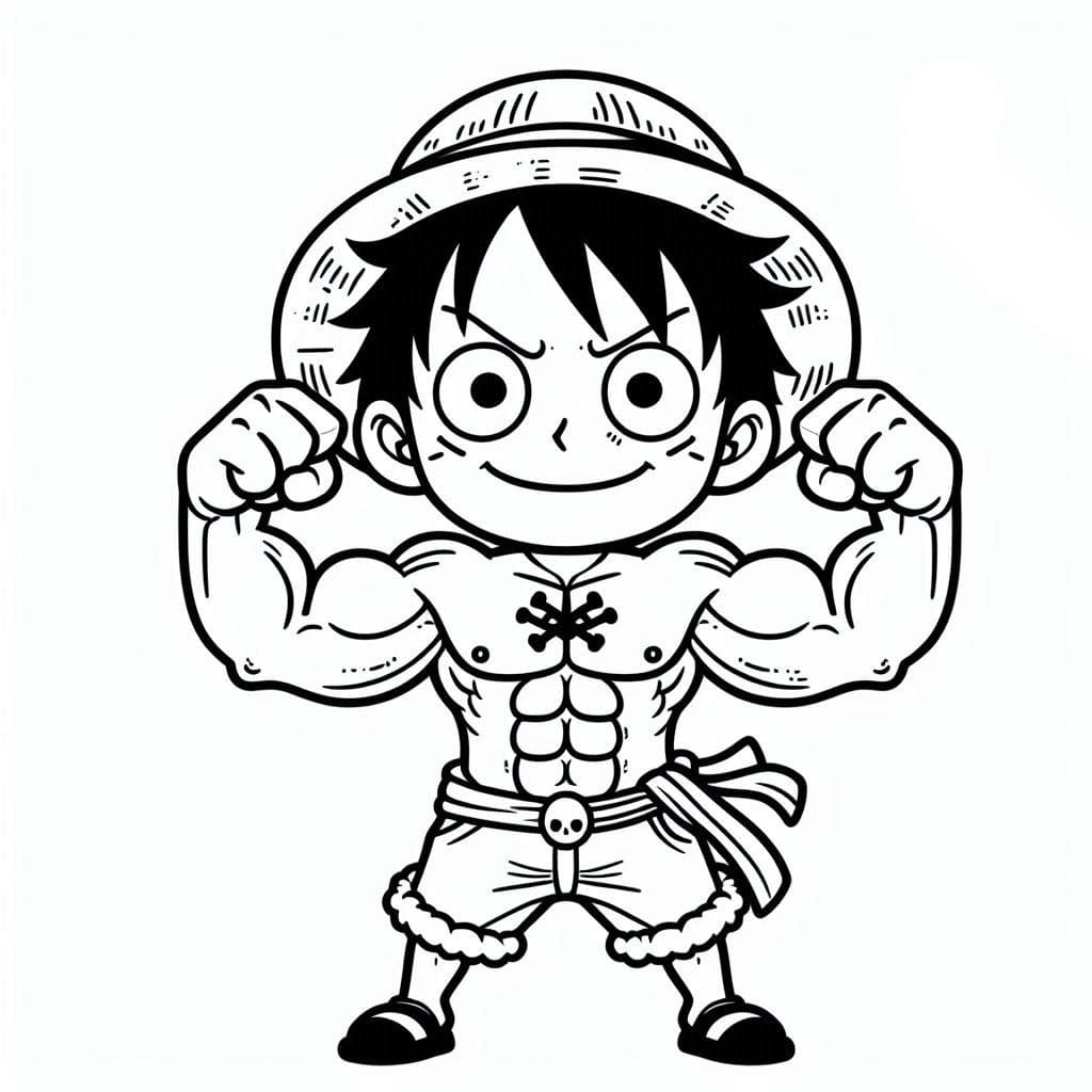 Luffy stærk Tegninger til Farvelægning