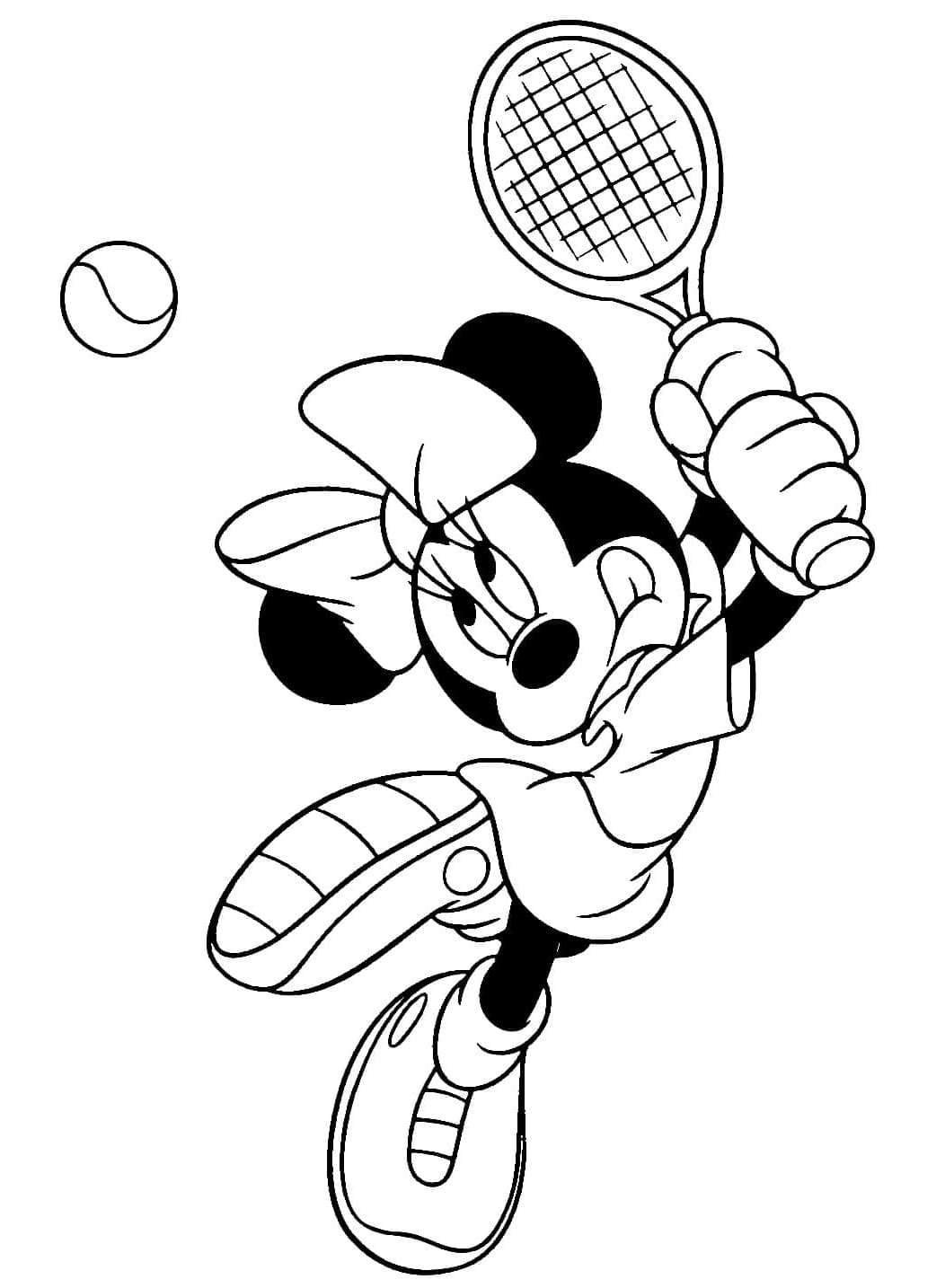 Minnie spiller tennis Tegninger til Farvelægning