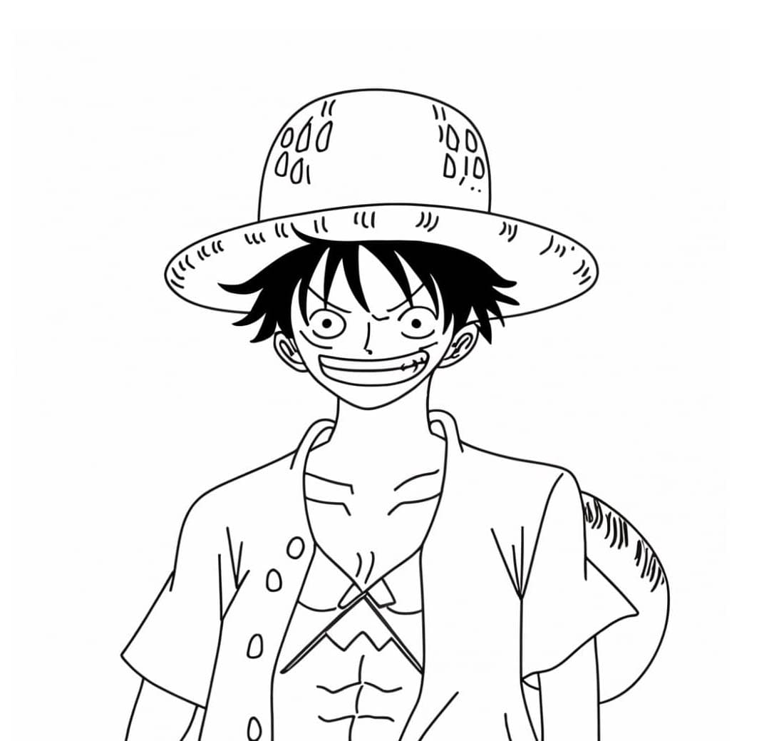 Tegning af Luffy Tegninger til Farvelægning