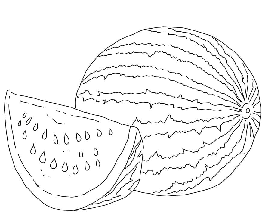 Vandmelon til børn gratis Tegninger til Farvelægning