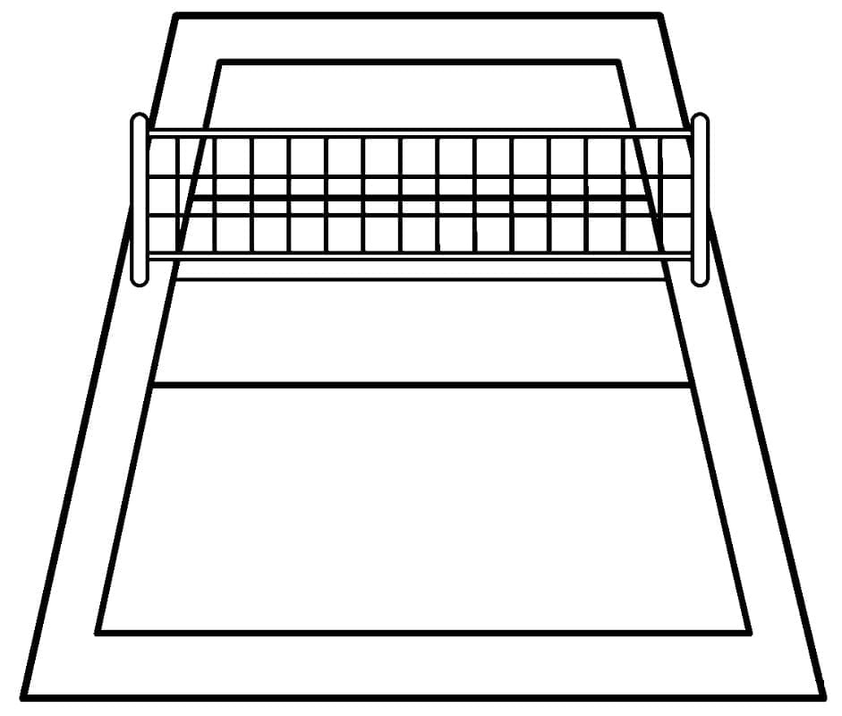 Volleyballbane Tegninger til Farvelægning