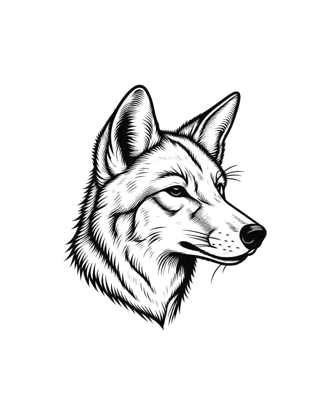Prærieulv ansigt Tegninger til Farvelægning