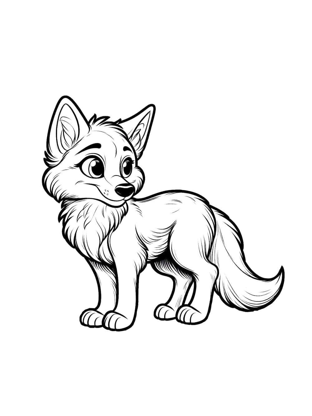 Prærieulv glad Tegninger til Farvelægning