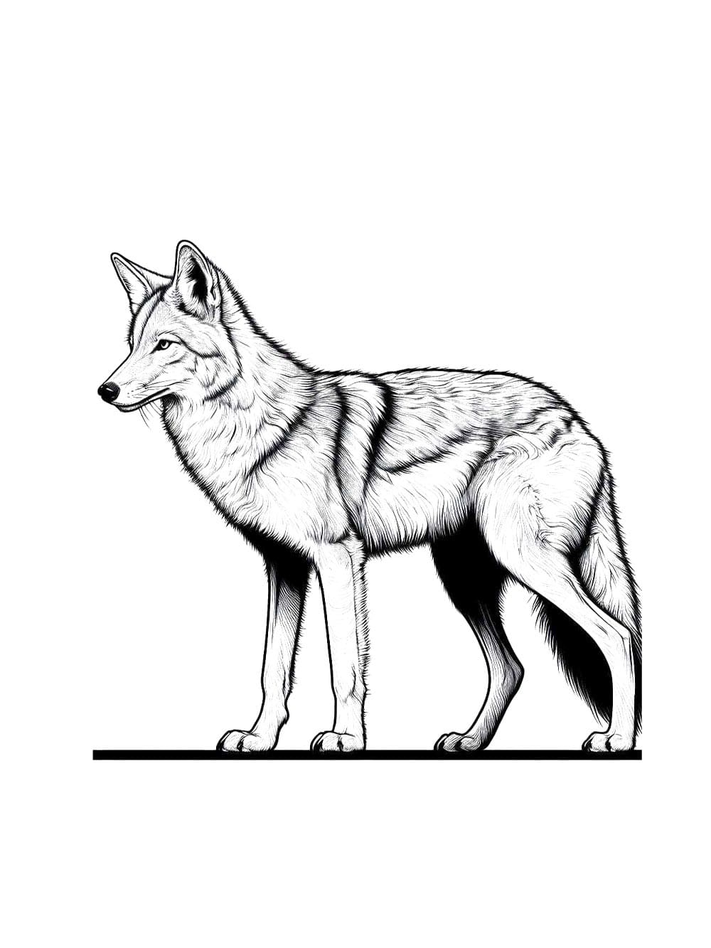 Prærieulv grundlæggende Tegninger til Farvelægning
