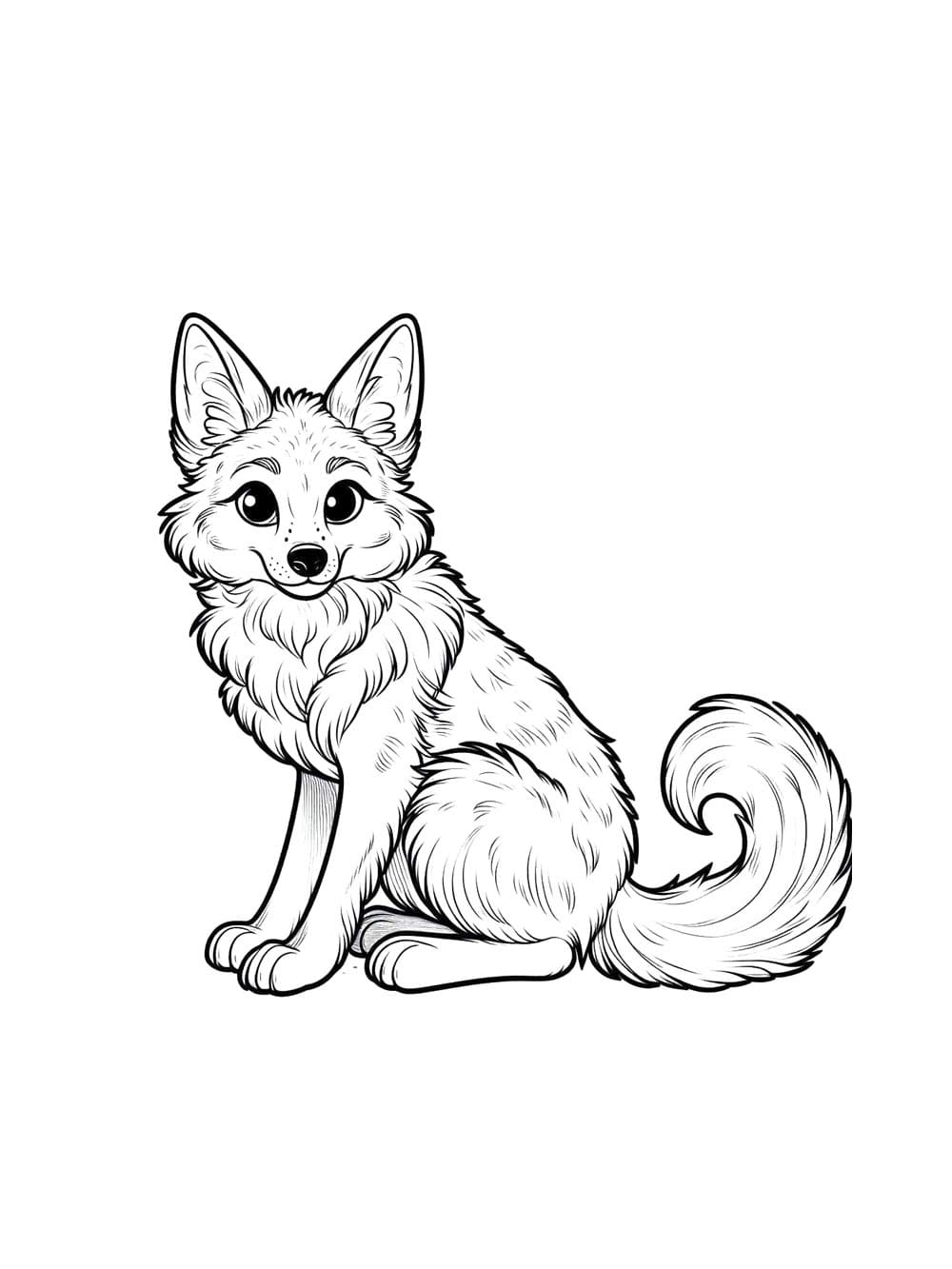 Prærieulv ung Tegninger til Farvelægning