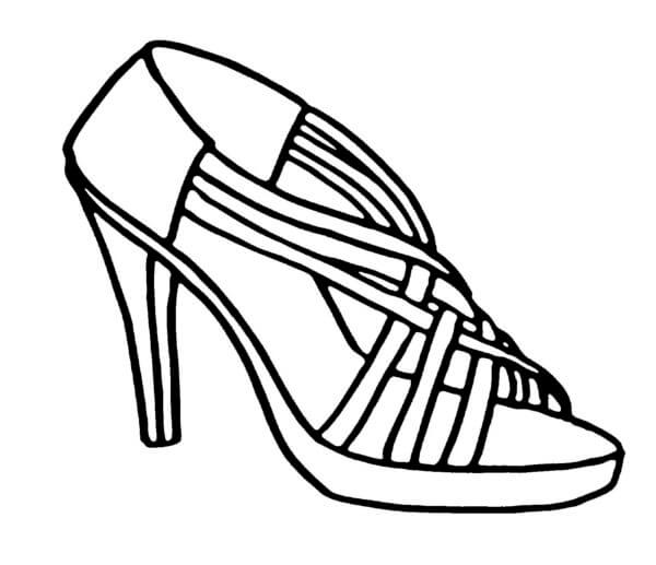 Åbne kvinders sandaler Tegninger til Farvelægning