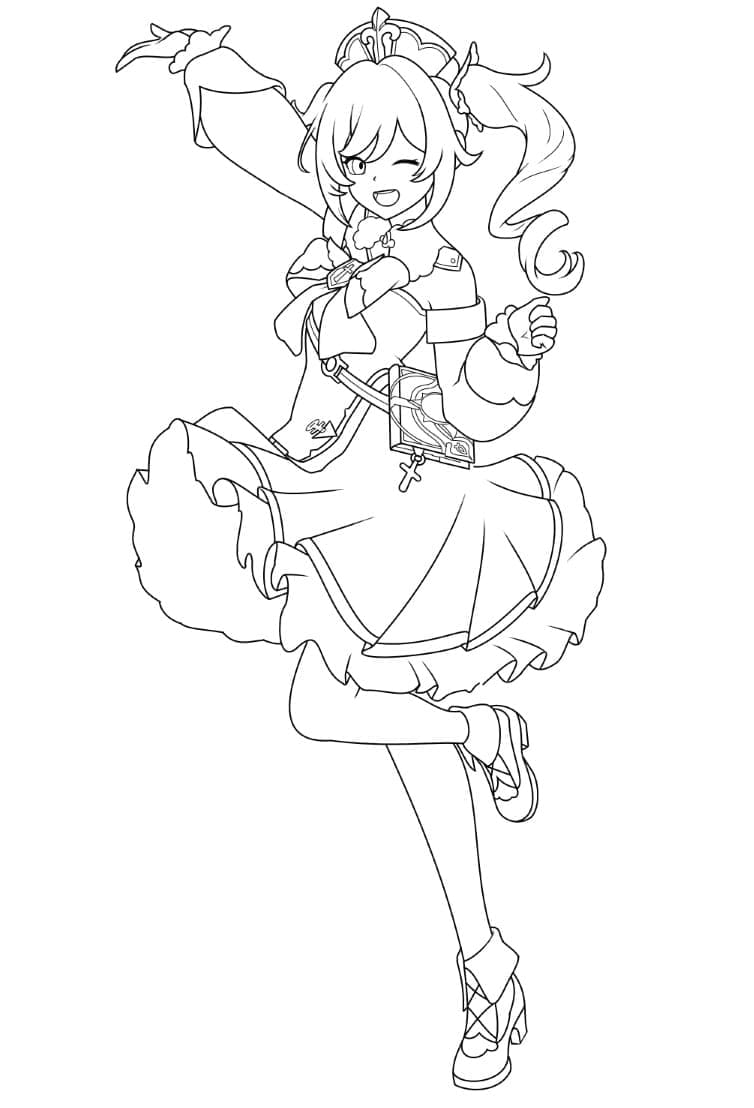 Barbara i Genshin Impact Tegninger til Farvelægning