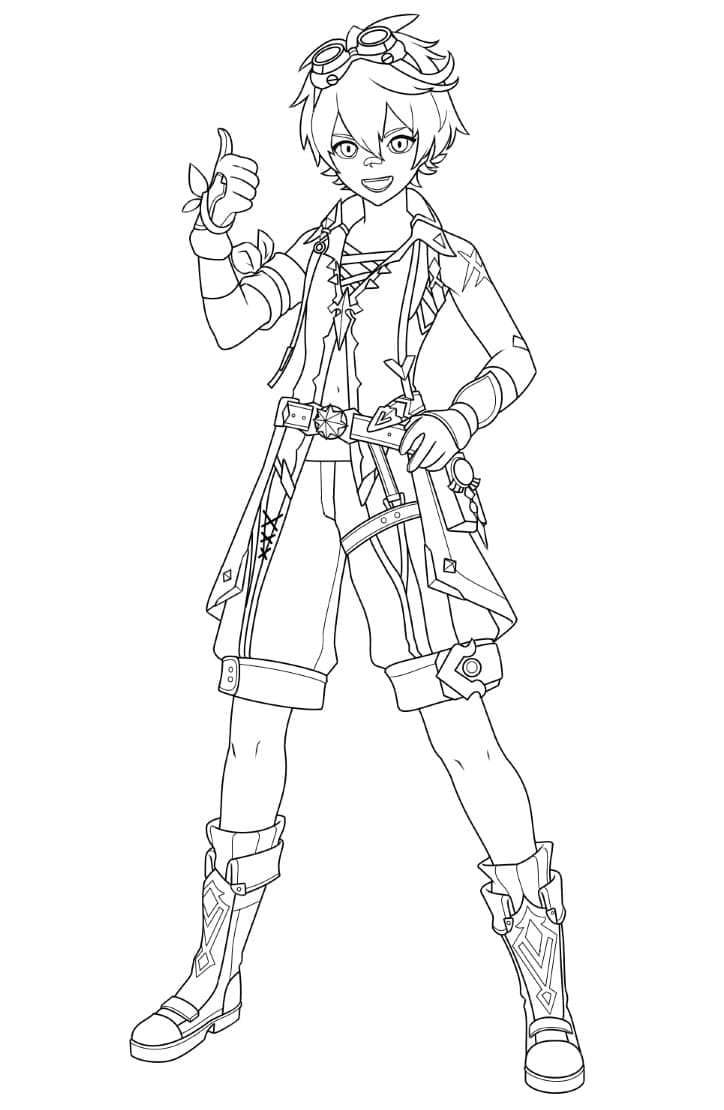 Bennett i Genshin Impact Tegninger til Farvelægning