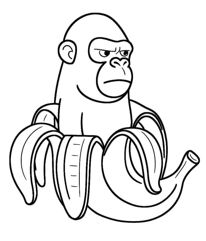 Brainrot Chimpanzini Bananini Tegninger til Farvelægning