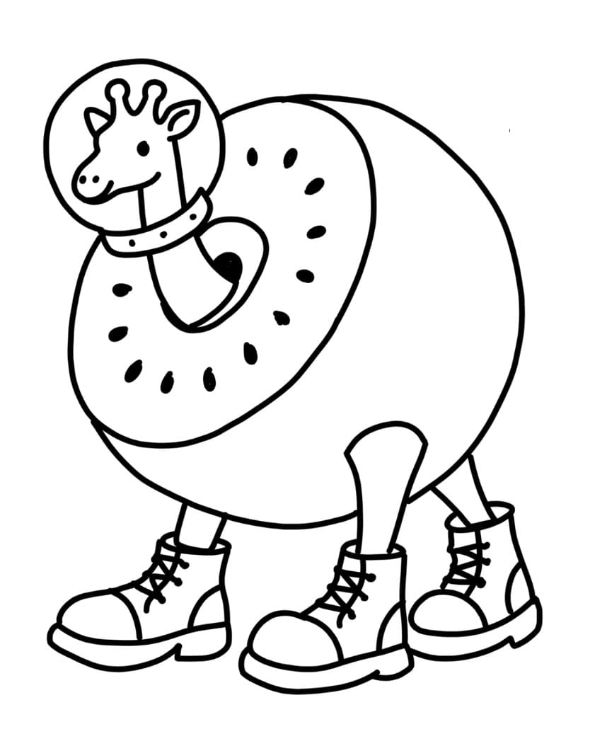 Brainrot Giraffa Celeste Tegninger til Farvelægning