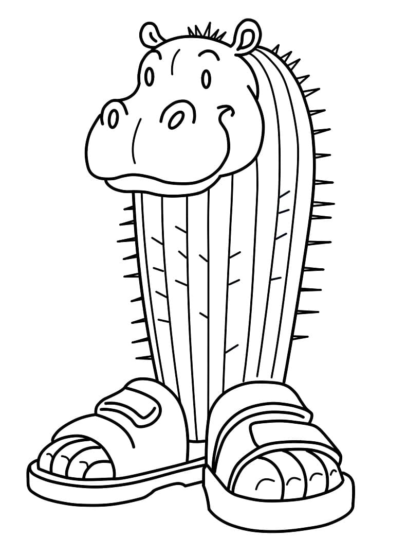 Brainrot Il Cacto Hipopotamo Tegninger til Farvelægning